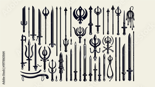 Sikh Martial Heritage Weapon Illustration