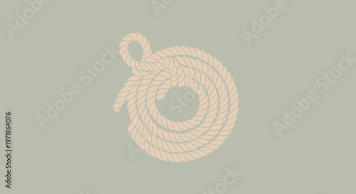 Coiled Rope Knot on Neutral Background