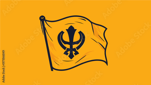 Sikh Nishan Sahib Flag Illustration