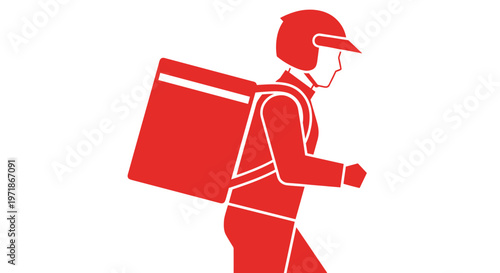 Delivery man with large box.