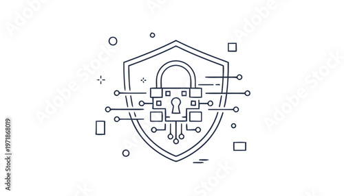 Digital Security Shield - Protecting Data with Advanced Encryption.
