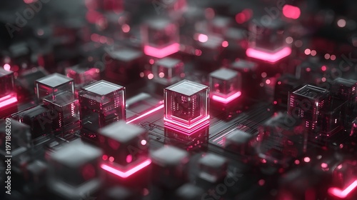 tokenization of real-world assets, futuristic financial tokens representing real estate and stocks, connected in a decentralized blockchain grid