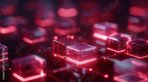 tokenization of real-world assets, futuristic financial tokens representing real estate and stocks, connected in a decentralized blockchain grid