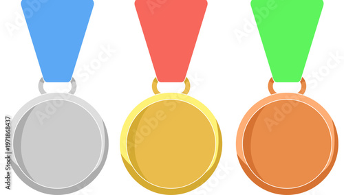 金銀銅メダルのリアルイラストセット｜ランキングや表彰に使えるシンプルで視認性の高い賞メダル素材