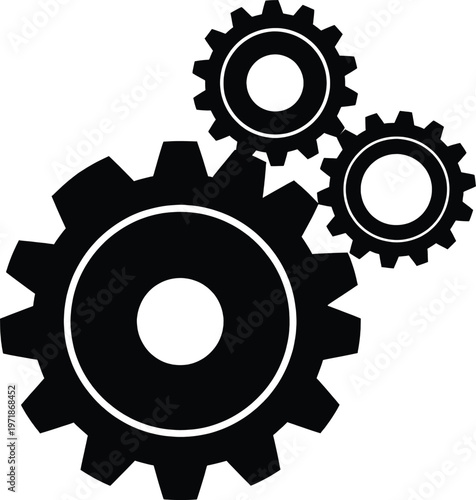 Interlocking gears symbolizing mechanical integration and teamwork in motion Vector
