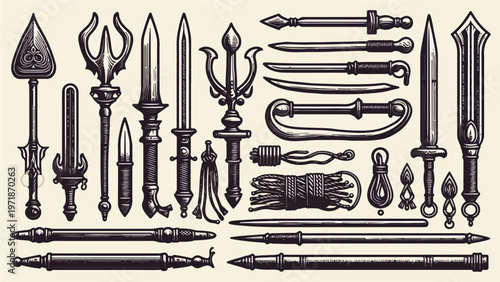 Ancient Fantasy Weapons Illustration Set
