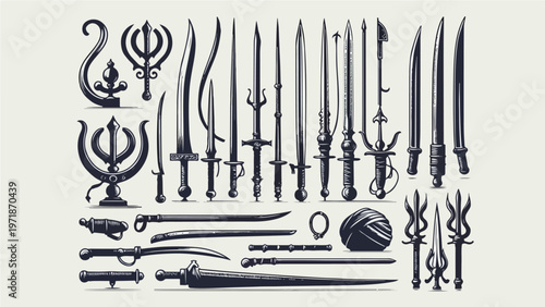 Traditional Sikh Weapons and Khanda Symbols