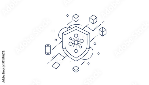 Digital Security Shield - Protecting Data with Modern Technology.