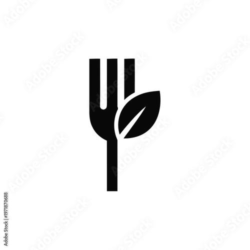 Fork with leaf on prong.