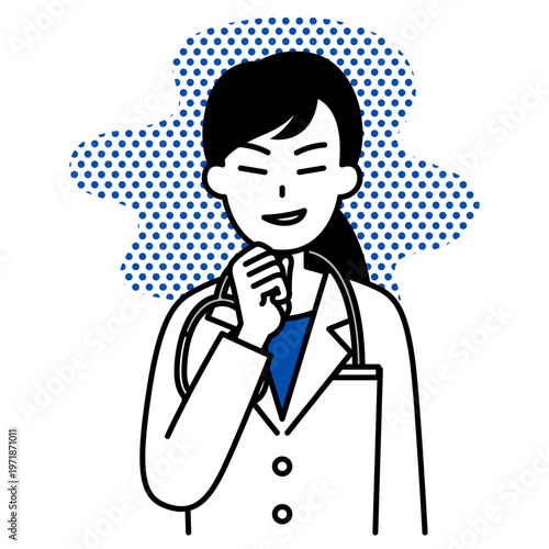 悪巧みする医師の女性