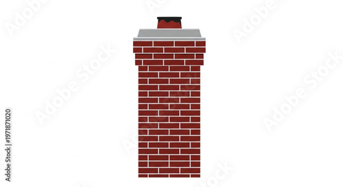 Detailed Brick Chimney Illustration with Classic Design Elements.