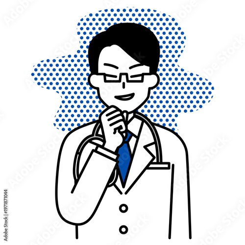 悪巧みする医師の男性