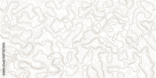Topographic map design with wavy lines and contours on white background_1