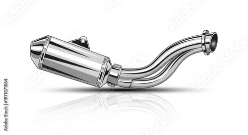Shiny Motorcycle Exhaust System for Enhanced Performance and Style.