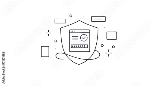 Digital Security Shield Protecting Online Data and Privacy.