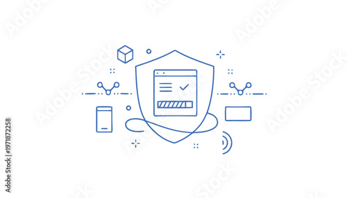 Digital Shield Protecting Online Data and Information with Checkmark.