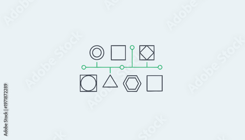 Geometric Shapes Arranged in a Linear Sequence on a Light Background.