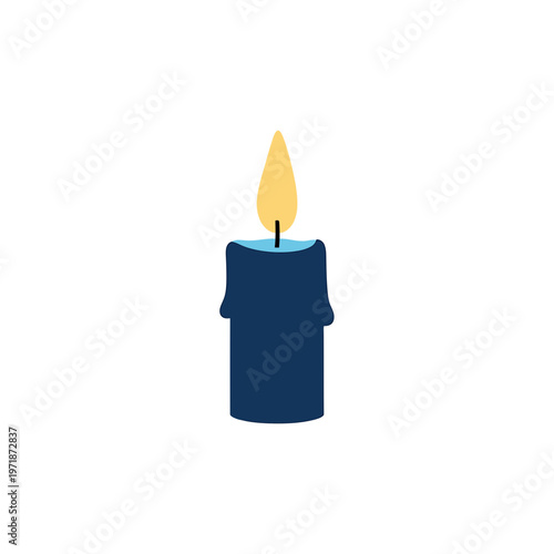Burning Candle: A simple, minimalist representation of a burning candle, radiating warmth and serenity, perfect for adding a touch of ambiance and visual interest.
