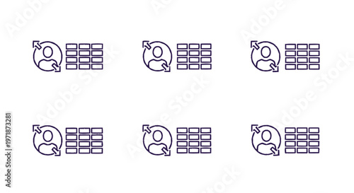 Diverse Teamwork Icons Representing Collaboration and Communication.