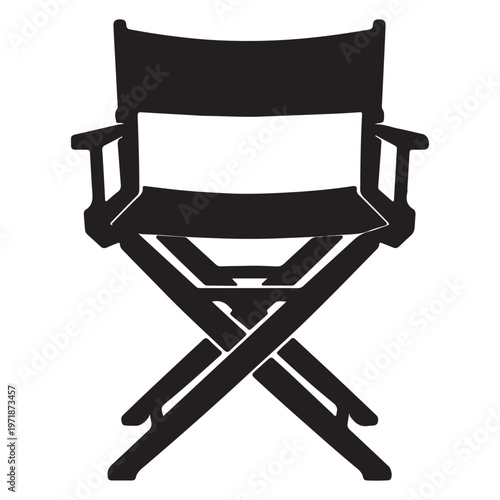A black silhouette of a director chair