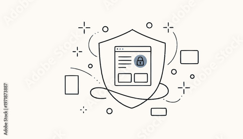 Digital Shield Protecting Website Data with Padlock Security.