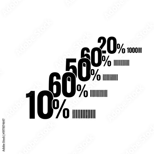 Deals and Discount: A dynamic visual representation of varied discounts, offering a clear and engaging insight into savings potential. Emphasizing the percentages.