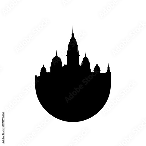 City Silhouette: A striking silhouette of a cityscape against the background, showcasing iconic architectural details.