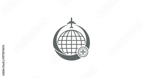 Global Travel and Aviation Concept Depicted with Airplane and Globe.