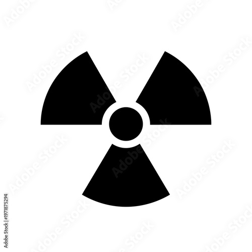 Radioactive Symbol Icon: A stark black symbol warns of unseen dangers, symbolizing the presence of radioactive materials with its iconic design.
