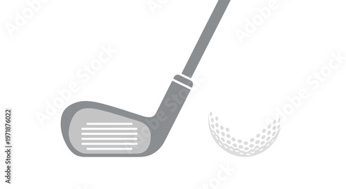 Golf Club and Ball Illustration.