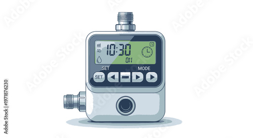 Automated Irrigation System Timer Control Panel Close Up