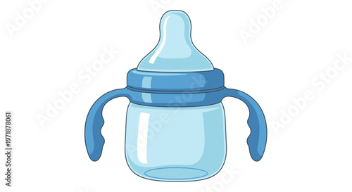 Baby Bottle with Handles, Light Blue, Infant Feeding Equipment