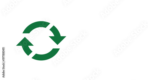 Green Recycle Symbol on White Background for Environmental Concepts.