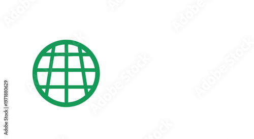 Green Globe Icon Depicting Worldwide Connectivity and Global Communication.