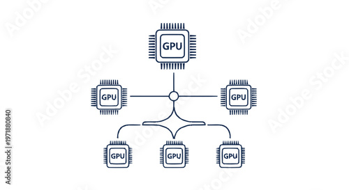 GPU network diagram illustrating interconnected graphics processing units.