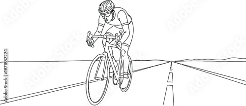 Abstract sketch of a person kneeling with lines emanating from the figure