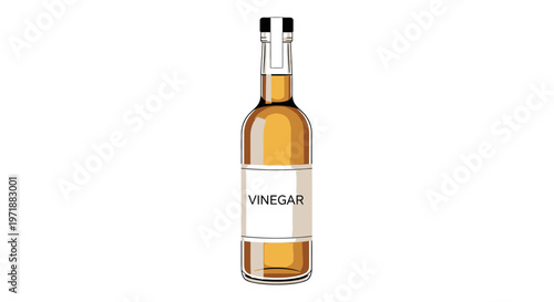 Bottle of Vinegar in a Kitchen Setting, Culinary Ingredient