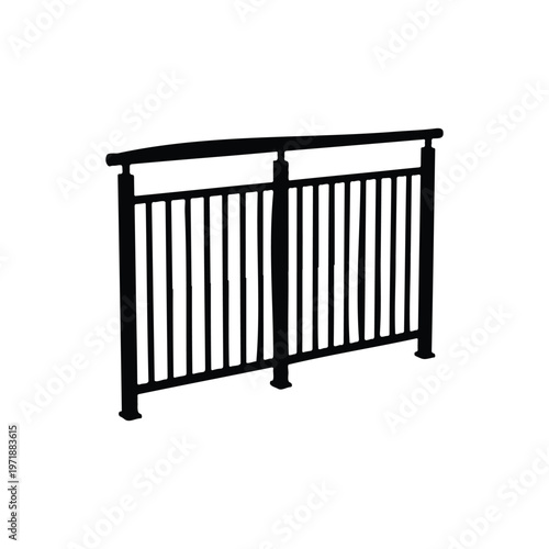 Stainless steel railing silhouette icon vector flat design.