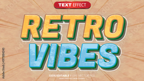 3d text effect retro vibes theme