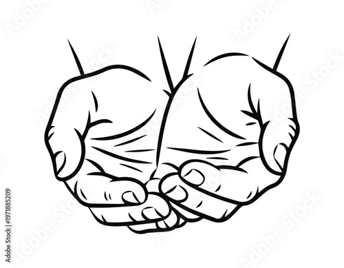 Palms receiving a donation from another hand