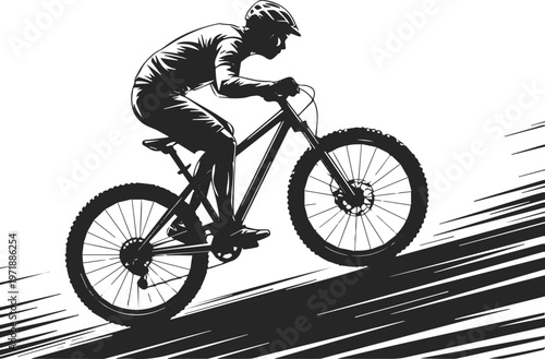 Detail view of mountain bike drivetrain and wheel