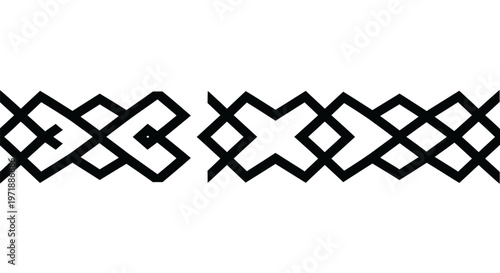 Black Celtic knot design element.