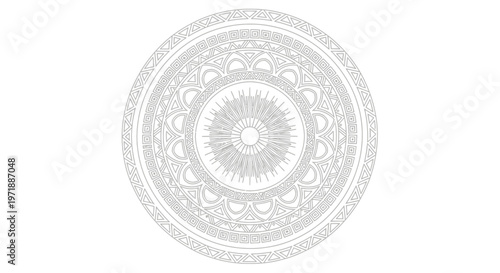 Intricate Circular Metal Ceiling Decoration Design.