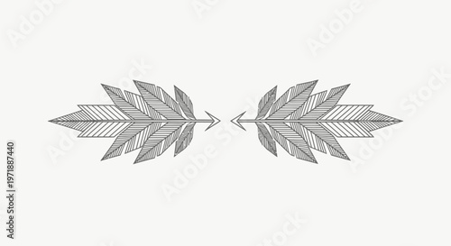 Detailed illustration of feather design.