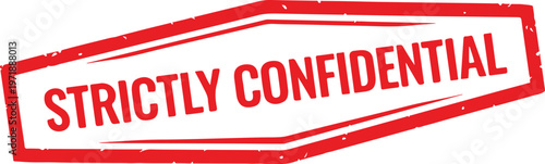 Red Strictly Confidential Stamp on White Background text