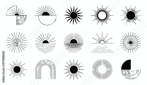 Sunrise horizon badge collection for packaging