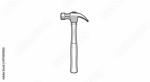 Classic Claw Hammer Tool Isolated on White Background