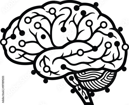 Creative brain technology overlay with gaming sniper scope scene, digital targeting interface in battle royale 