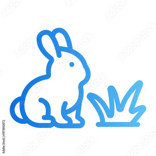Bunny Line Gradient Icon