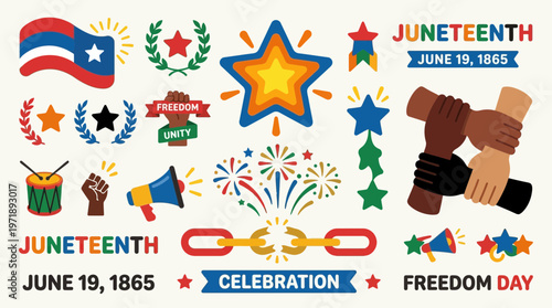 Juneteenth Celebration of Freedom A Commemorative Illustration of Emancipation Day, June 19, 1865